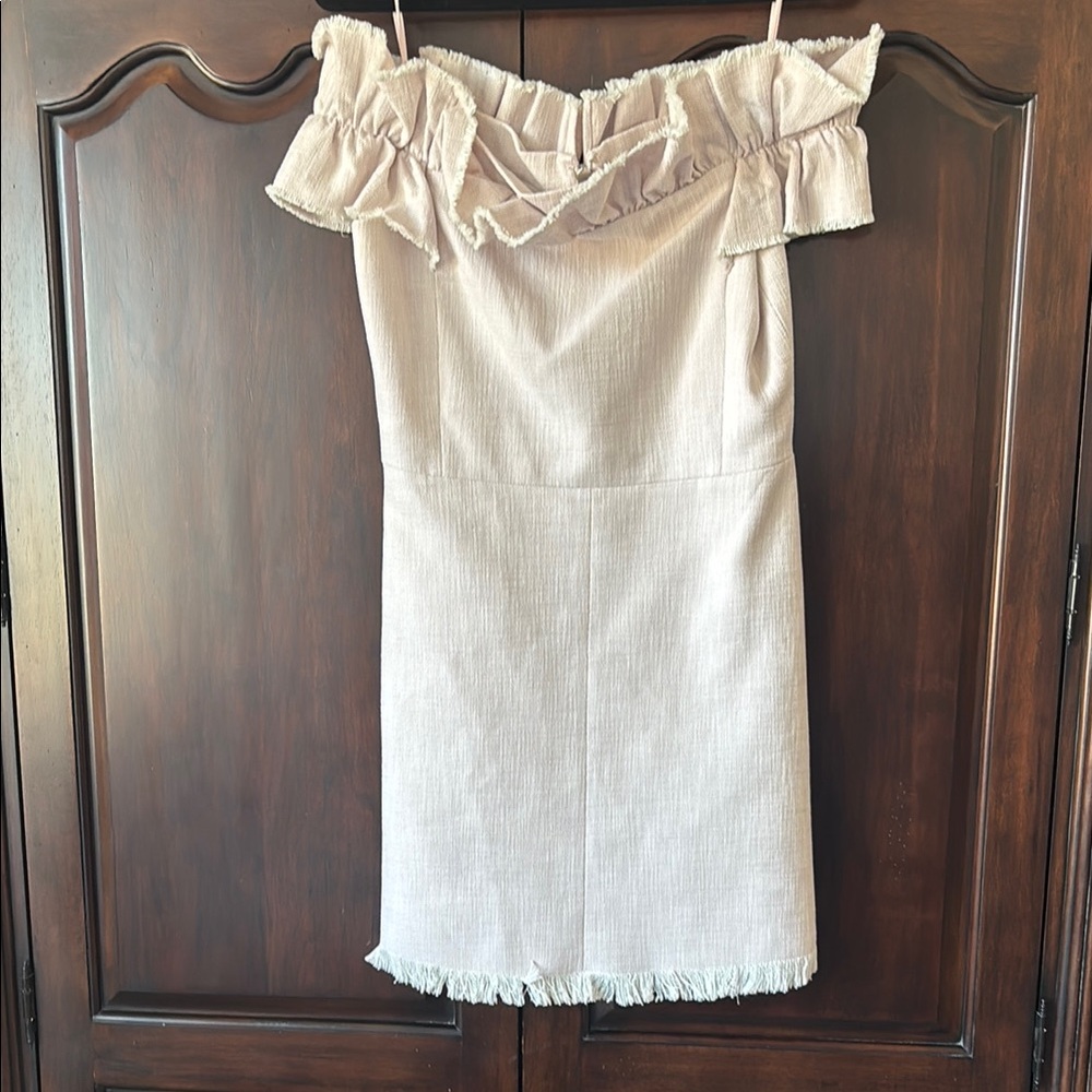 Rebecca Taylor Off-Shoulder Ruffle Dress in Light pink